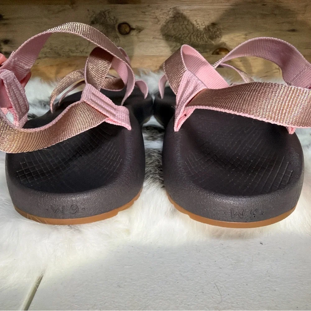 Chaco Z2 Women's Sandals Brown with Pink Straps - Picture 7 of 12